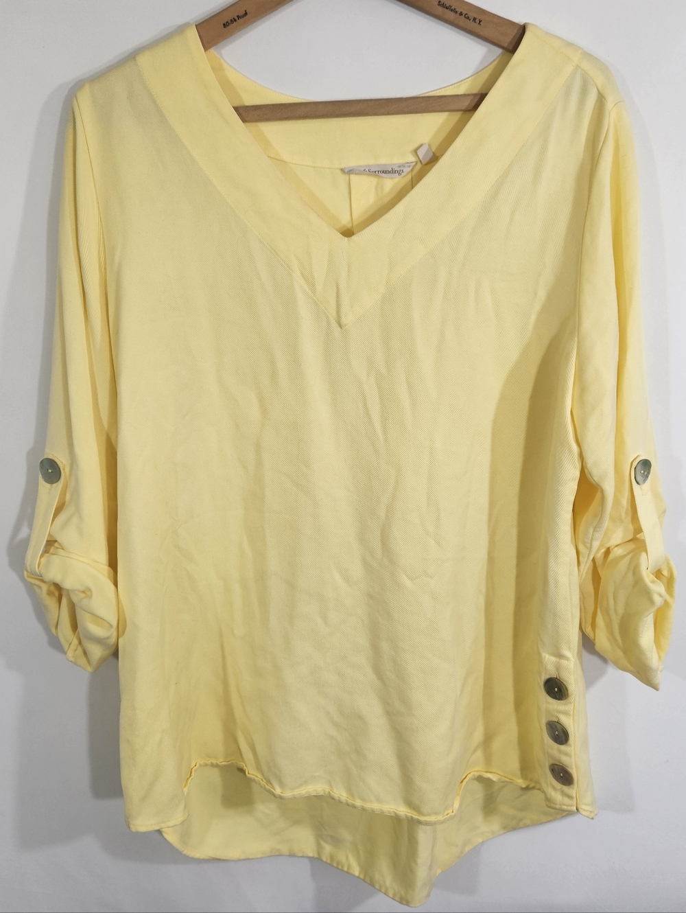 Soft Surroundings Yellow Tencel Popover Tunic Shirt